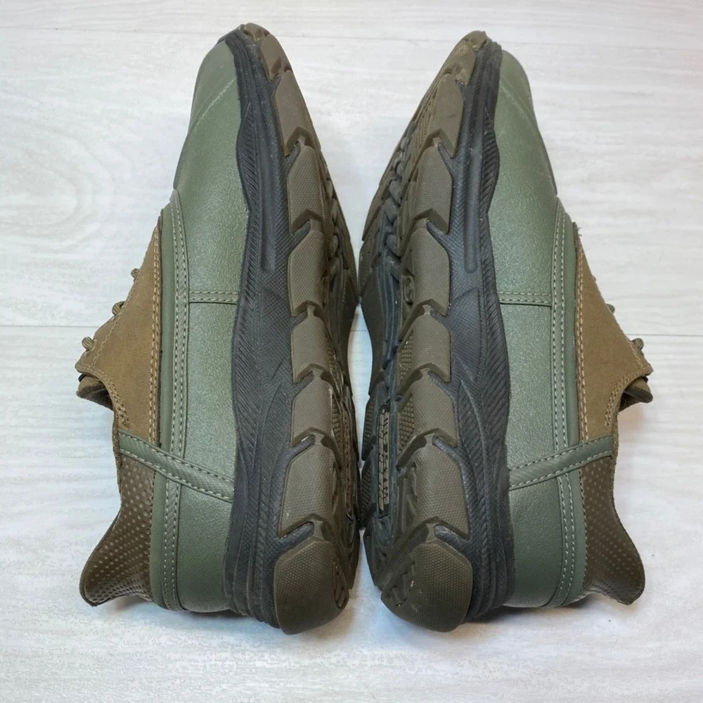 Skechers John Deere Mens 8 Wide Slip-Ins Waterproof Duck Shoes Green Leather